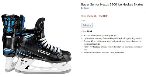 bauer senior nexus 2900 ice hockey skates