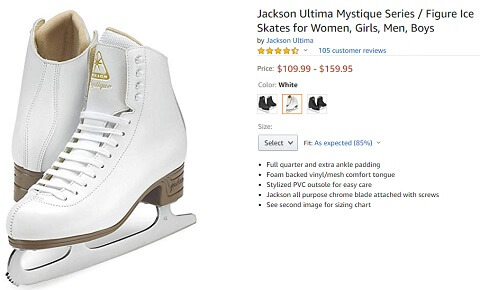 jackson ultima mystique series figure ice skates for men and women