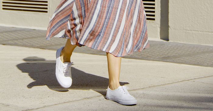 womens vans on feet