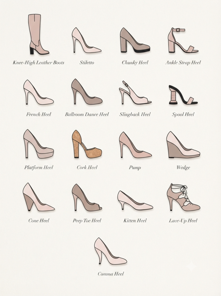 Types of Women's Heels with Pictures