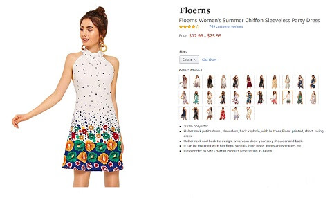 floerns chiffon sleeveless women's summer floral dresses