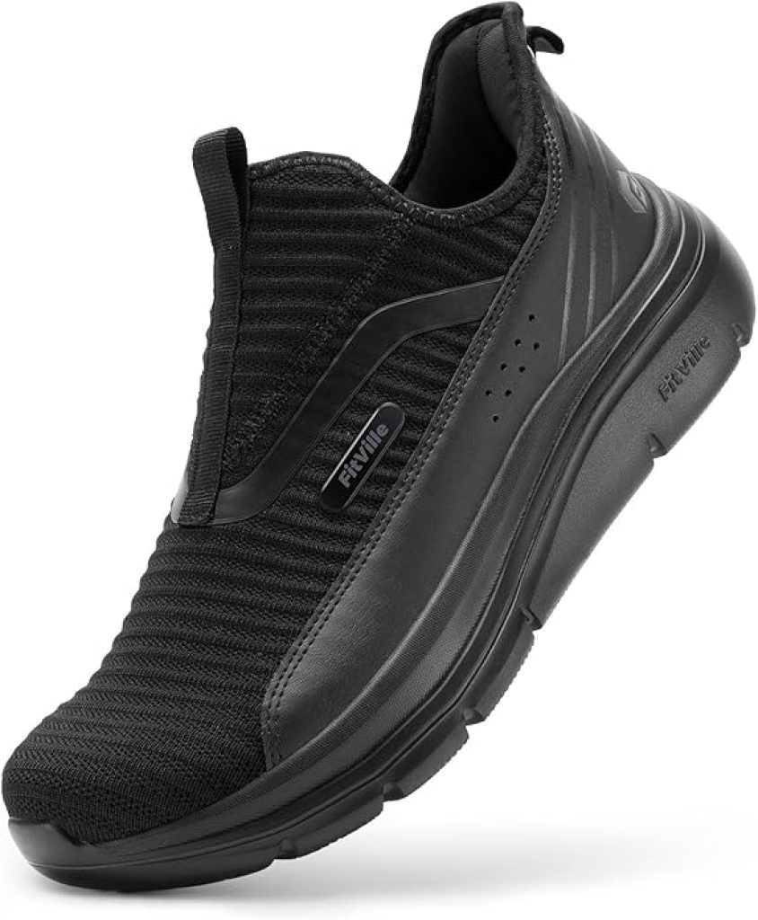 FitVille Men's Extra Wide Slip on Walking Shoes with Arch Support